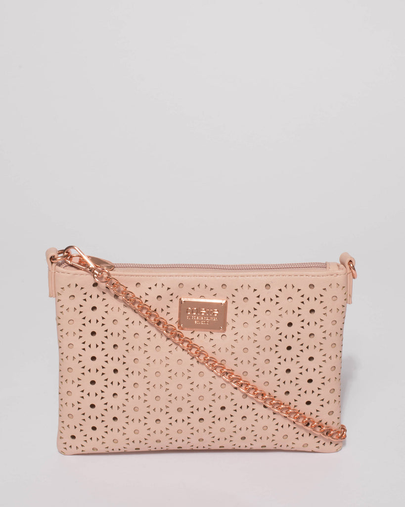 Pink Peta Design Crossbody Bag
