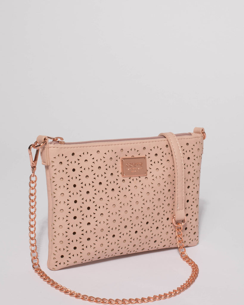 Pink Peta Design Crossbody Bag