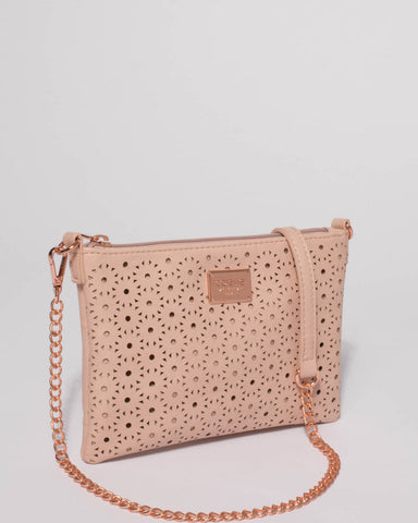 Pink Peta Design Crossbody Bag