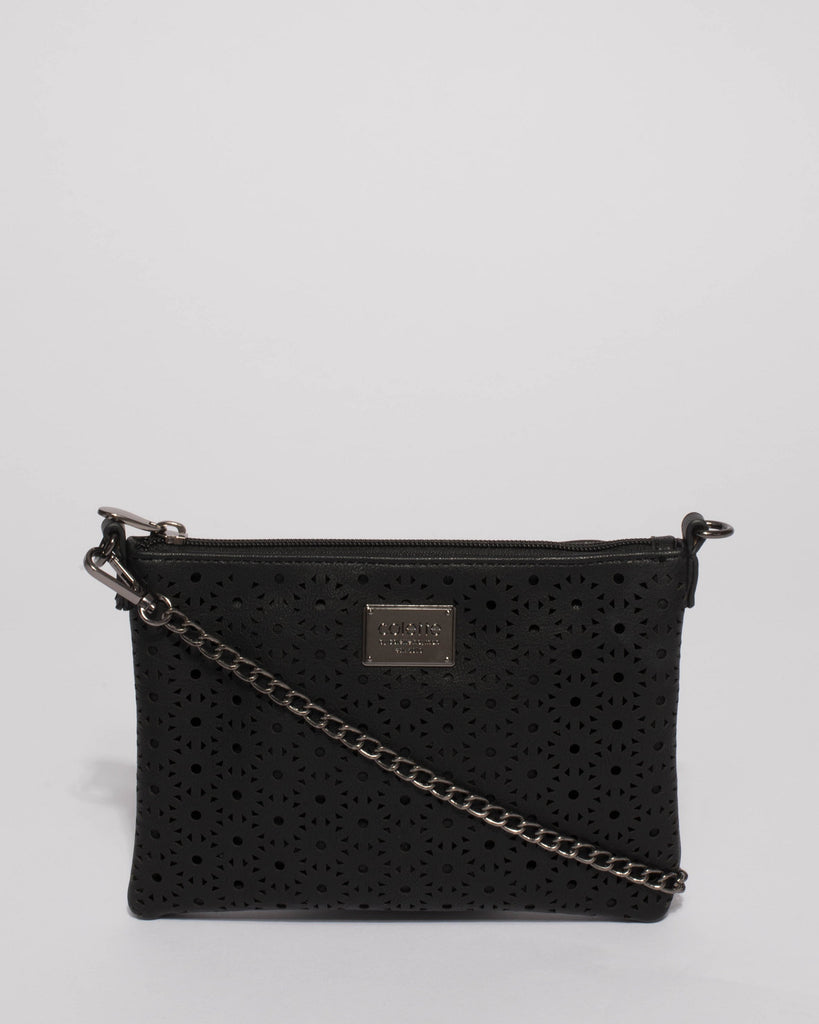 Black Peta Design Crossbody Bag