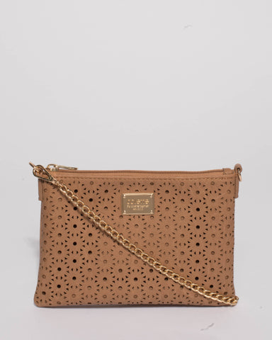 Caramel Peta Design Crossbody Bag