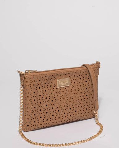 Caramel Peta Design Crossbody Bag