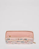 Pink Floral Nina Embossed Plate Zip Around Wallet