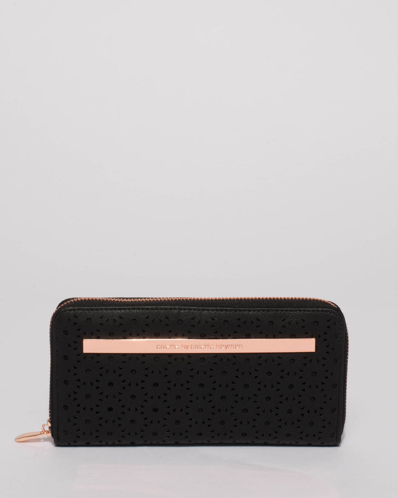 Black Nina Design Zip Wallet