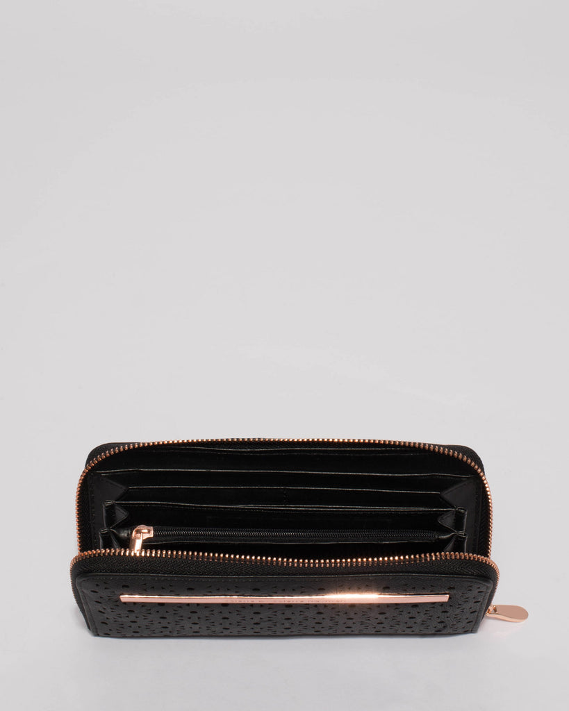 Black Nina Design Zip Wallet