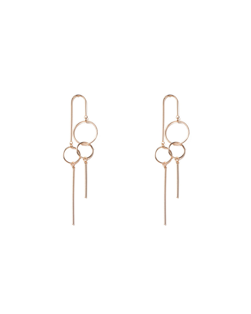 Gold Tone Mismatched Statement Drop Earrings
