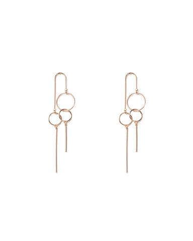 Gold Tone Mismatched Statement Drop Earrings