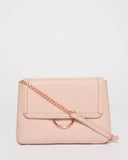Pink Bruna Crossbody Bag With Rose Gold Hardware