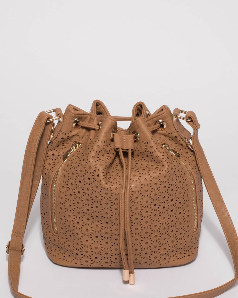 Caramel Giselle Design Pouch Bucket Bag
