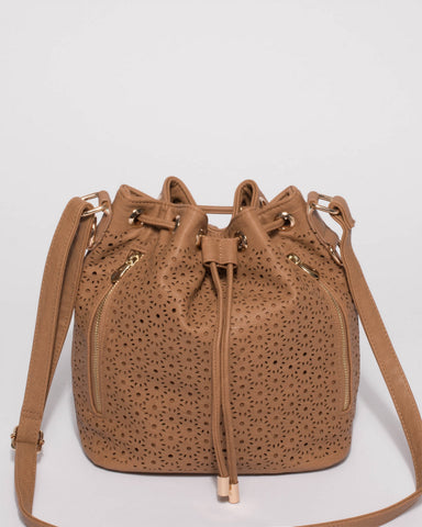 Caramel Giselle Design Pouch Bucket Bag