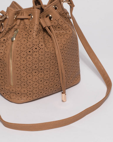 Caramel Giselle Design Pouch Bucket Bag