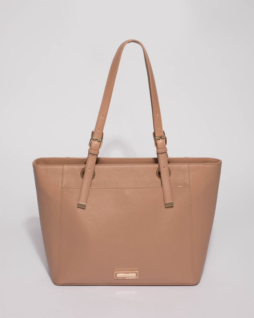 Nude Pink Melanie Laptop Tote Bag