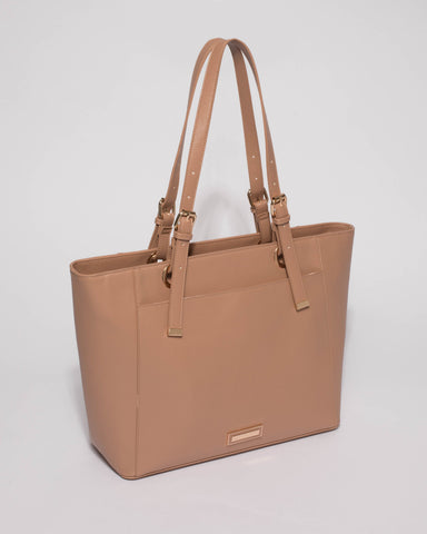 Nude Pink Melanie Laptop Tote Bag