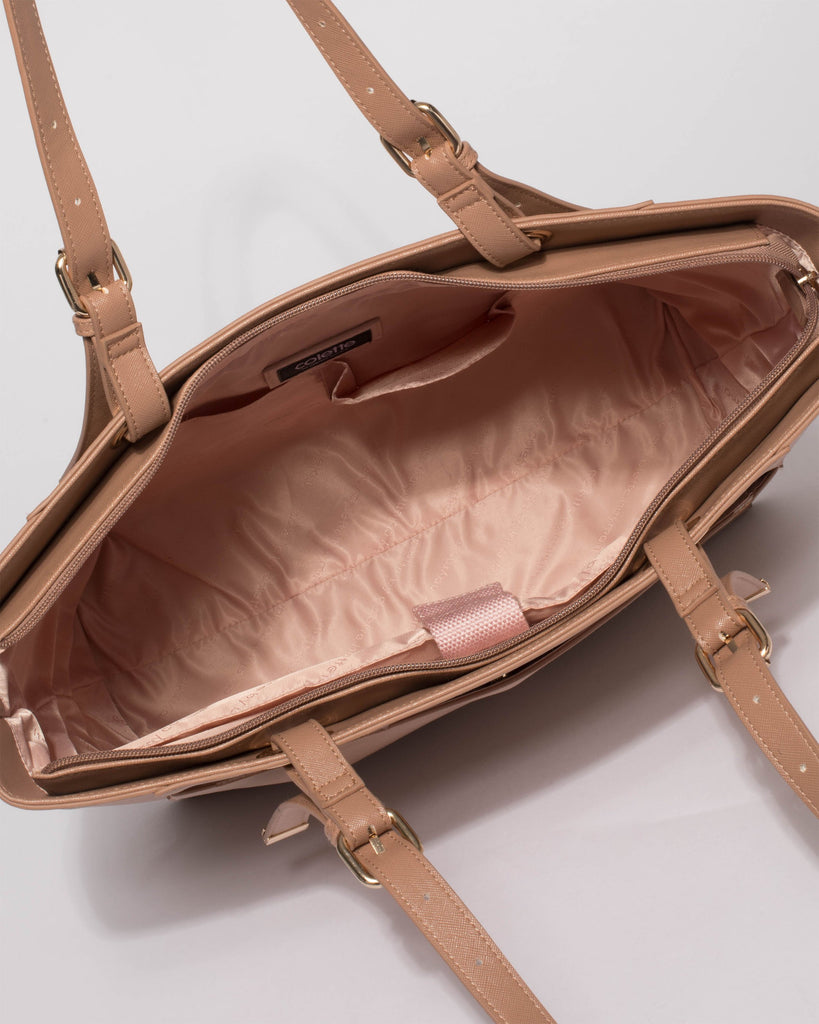 Nude Pink Melanie Laptop Tote Bag