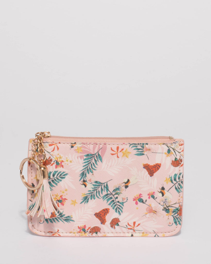 Pink Floral Destiny Key Ring Purse