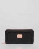 Black Tarryn Wallet With Rose Gold Hardware