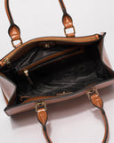 Tan Mila Square Tote Bag
