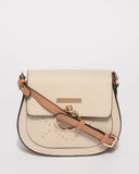 Ivory Ally Stud Saddle Crossbody Bag