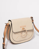 Ivory Ally Stud Saddle Crossbody Bag