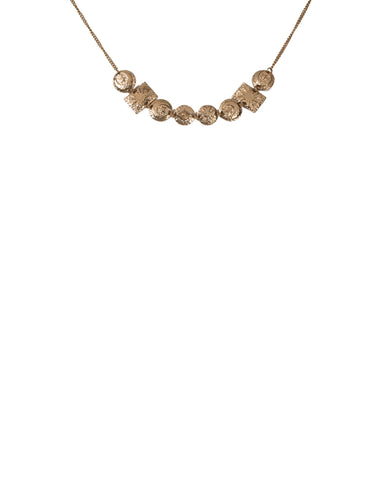 Gold Tone Charms Short Statement Necklace