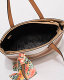 Multi Colour Panel Scarf Large Tote Bag