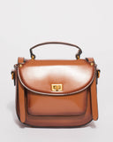 Tan Kelly Saddle Crossbody Bag