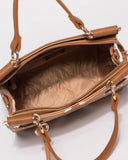 Tan And Caramel Stephanie Panel Tote Bag