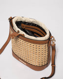 Tan Weave Clara Shoulder Bag