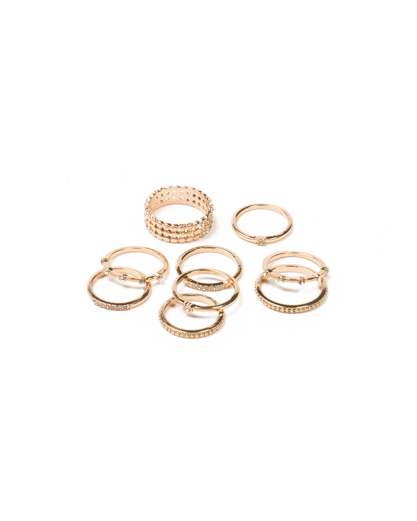 Gold Tone Multi Ring Set - Small/Medium