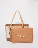 Caramel Angelina Panel Tote Bag