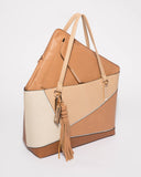 Caramel Angelina Panel Tote Bag