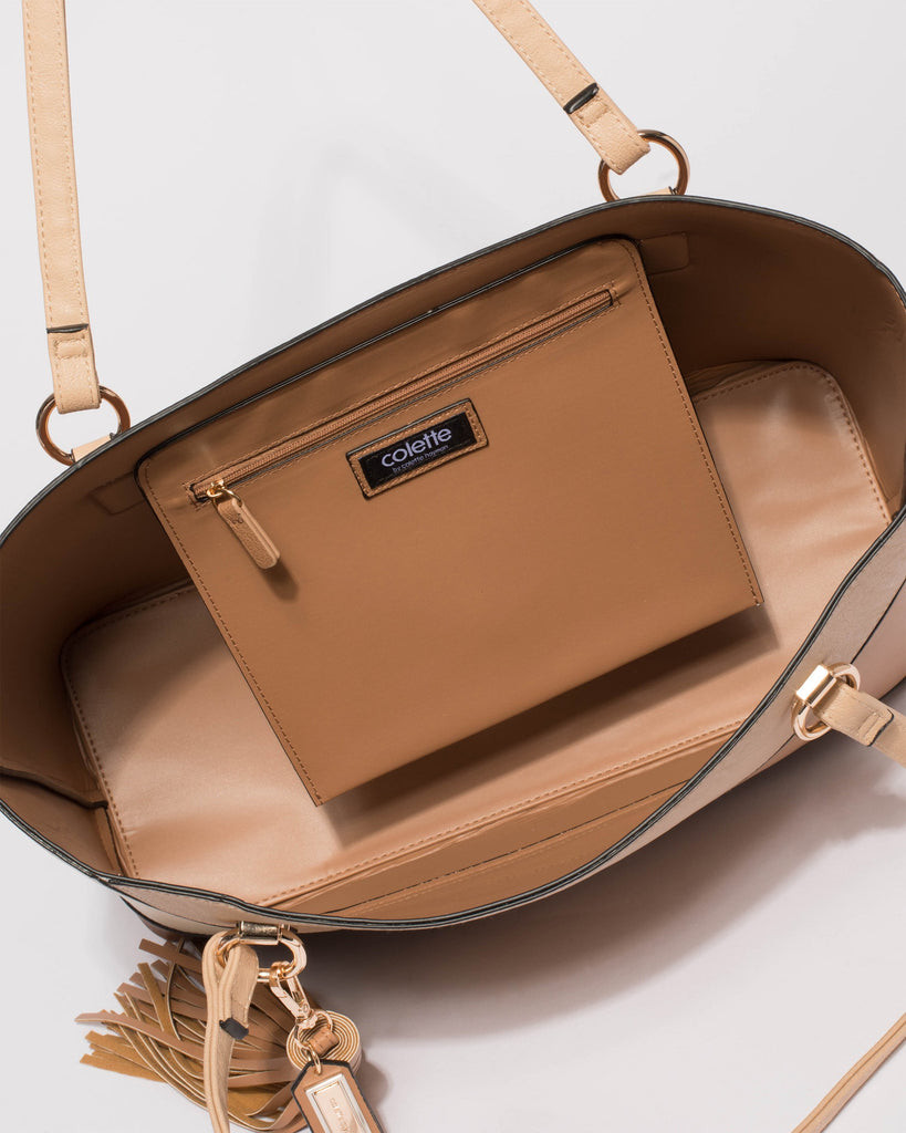 Caramel Angelina Panel Tote Bag