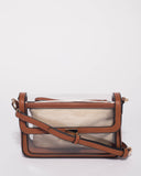 Tan Ello Lock Shoulder Bag