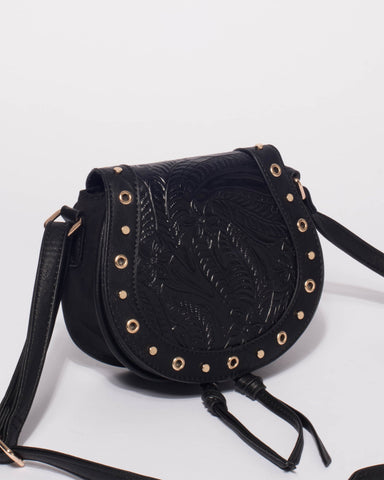Black Katie Mini Saddle Crossbody Bag