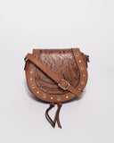 Tan Katie Mini Saddle Crossbody Bag