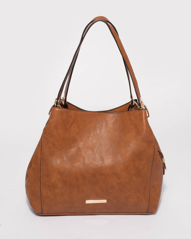 Tan Mary Slouch Tote Bag