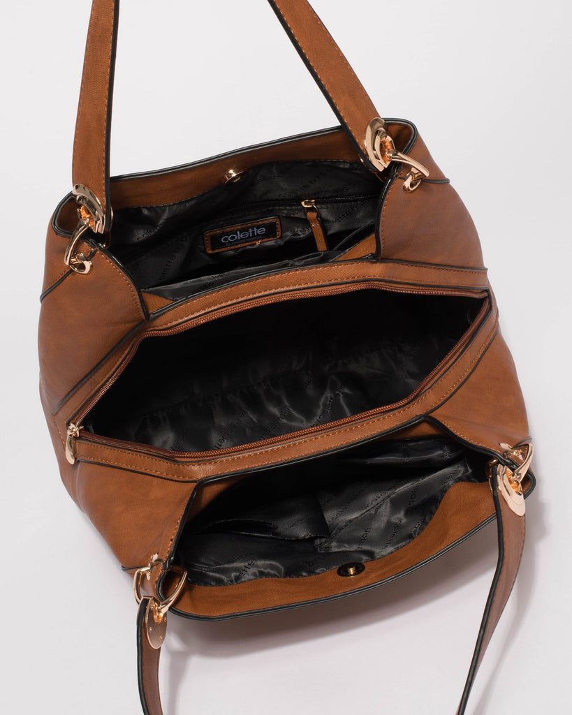 Tan Mary Slouch Tote Bag