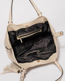 Ivory Katie Tassel Slouch Bag