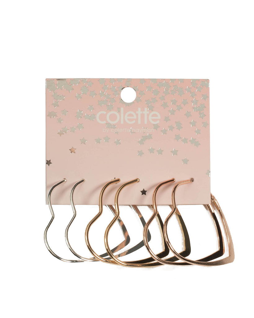 Multi Colour Love Heart Hoop Earring Pack