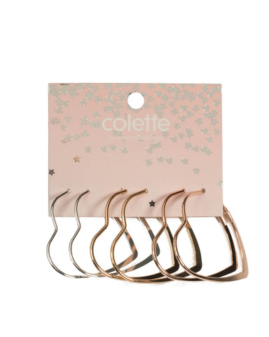 Multi Colour Love Heart Hoop Earring Pack