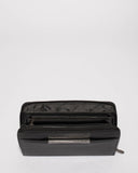 Black Sandy Large Wallet With Gunmetal Hardware