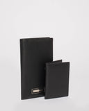 Black Toni Travel Wallet With Silver Hardware