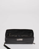 Black Zoe Wristlet Wallet With Gunmetal Hardware