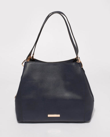 Navy Mary Slouch Tote Bag