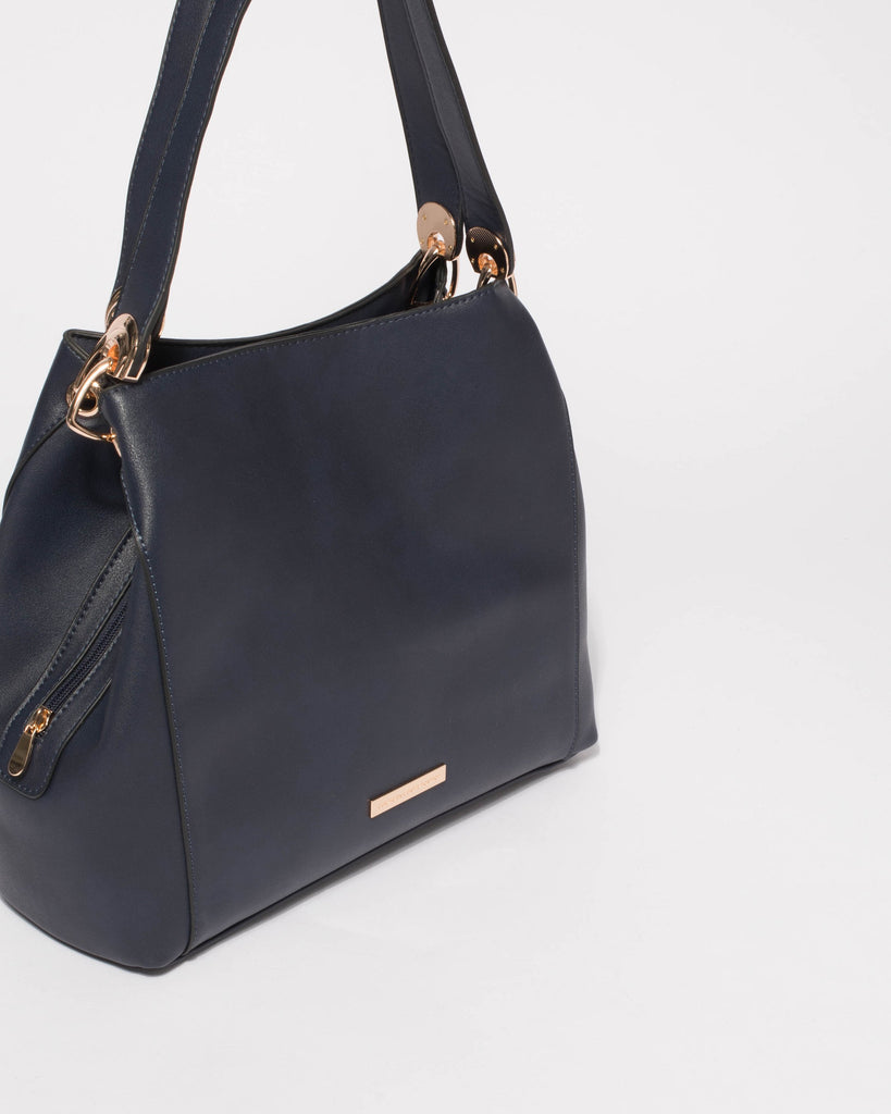 Navy Mary Slouch Tote Bag