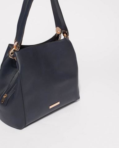 Navy Mary Slouch Tote Bag