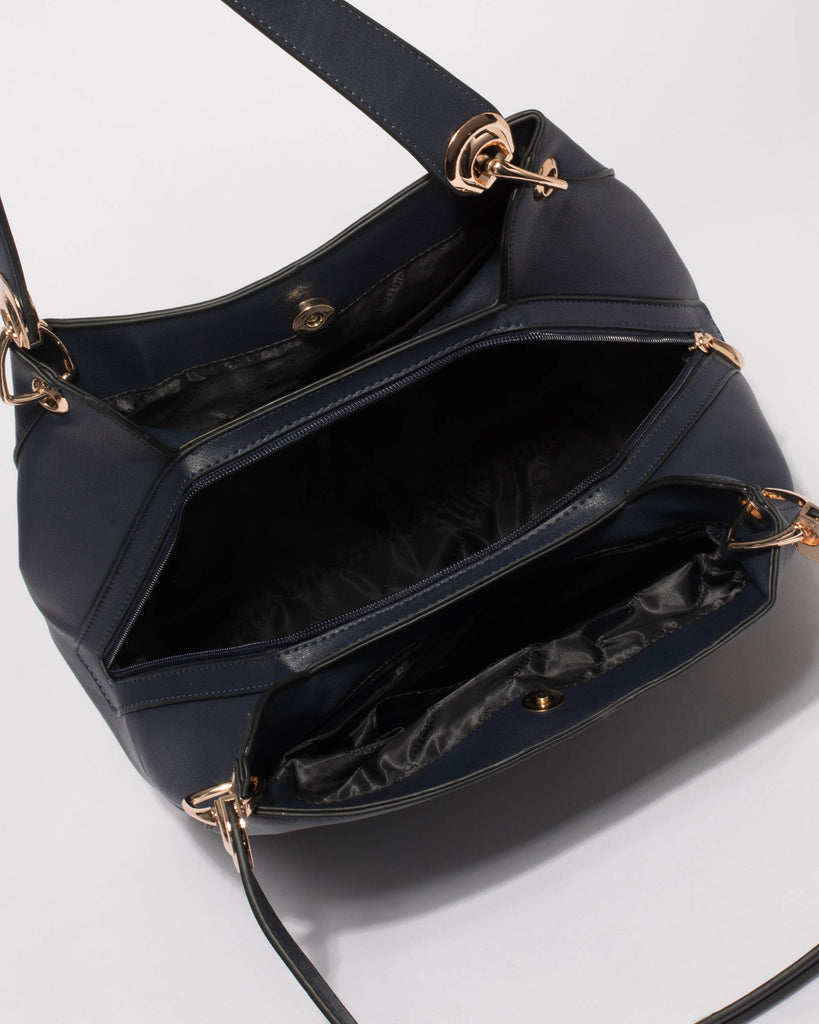 Navy Mary Slouch Tote Bag