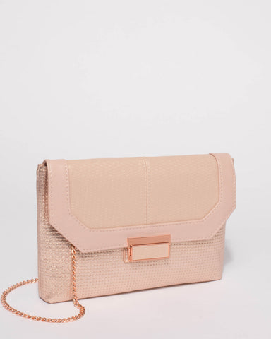 Rose Gold Ayla Evening Clutch Bag