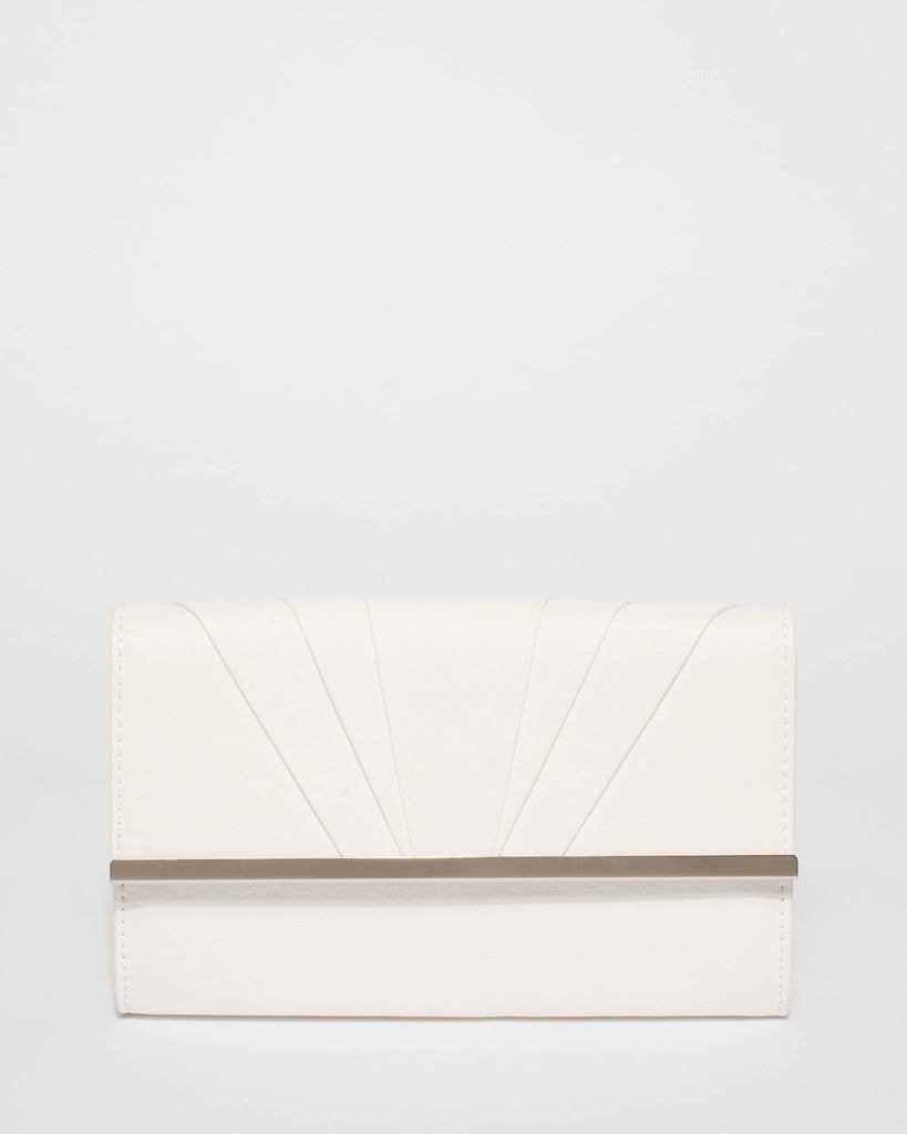 White Harriet Evening Clutch Bag