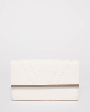 White Harriet Evening Clutch Bag